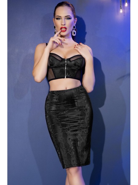 accattivante gonna in ecopelle pitonata