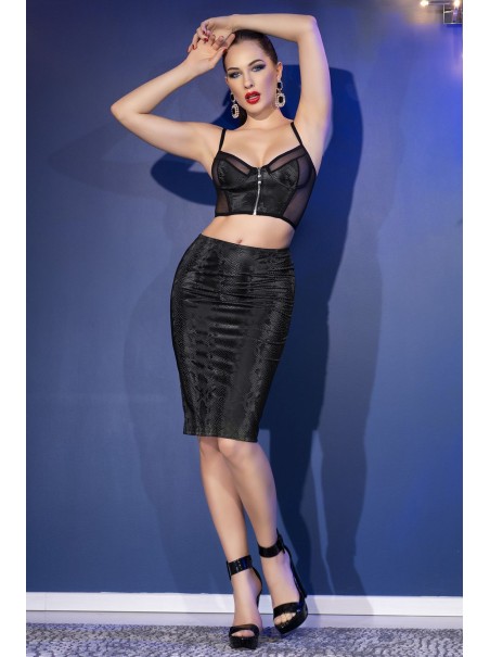 accattivante gonna in ecopelle pitonata