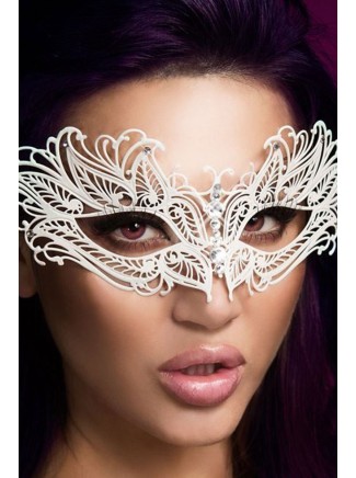 provocante maschera in metallo bianco con strass