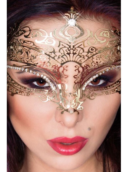 sensuale maschera dorata in metallo con scintillanti strass sensuale maschera dorata in metallo con scintillanti strass