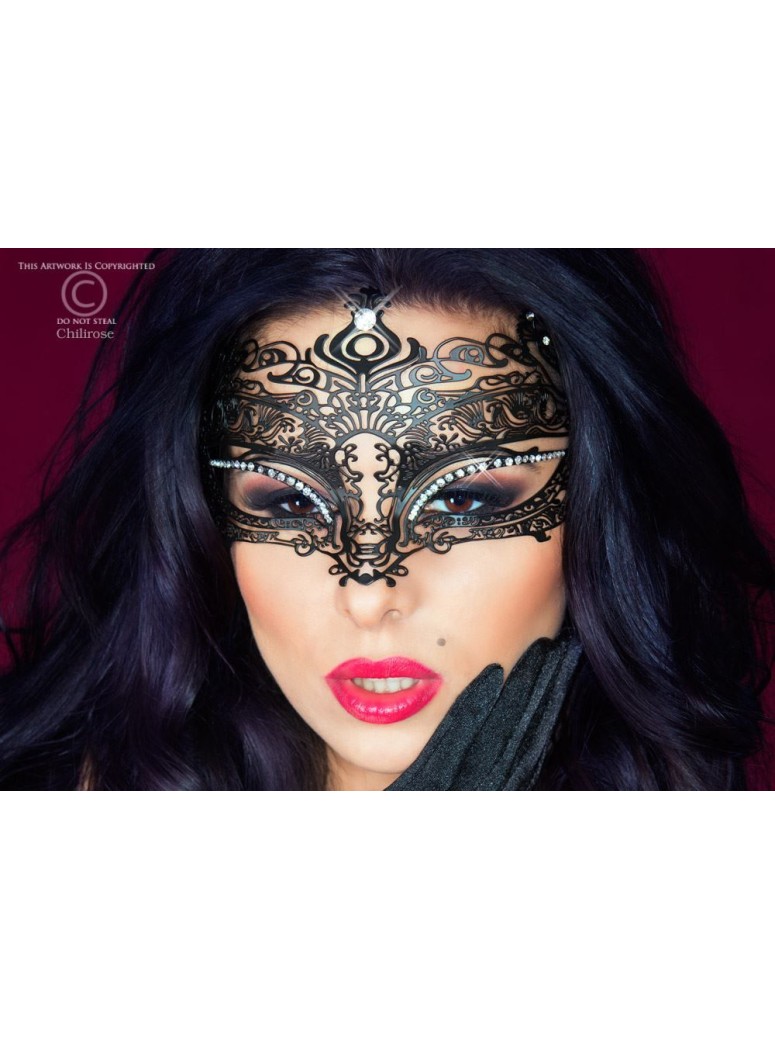 misteriosa maschera filigranata con scintillanti strass