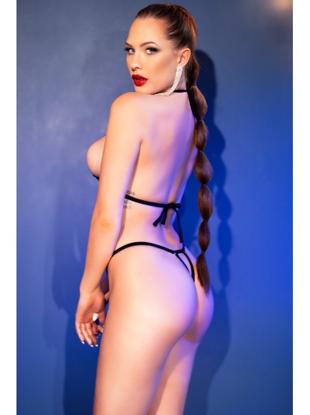 sensuale micro bikini argento con stringhe regolabili