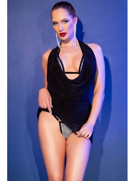 sensuale micro bikini argento con stringhe regolabili