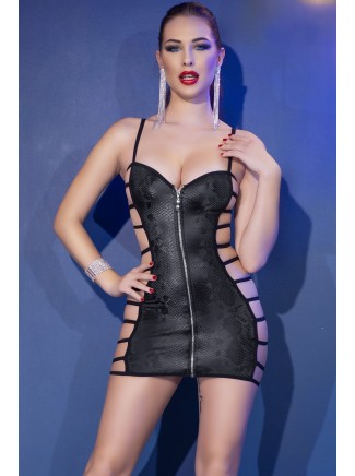 audace abitino in ecopelle pitonata con sexy aperture laterali e perizoma