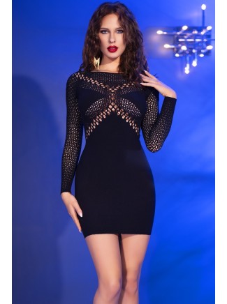 seducente abitino nero in tessuto 4D elasticizzato