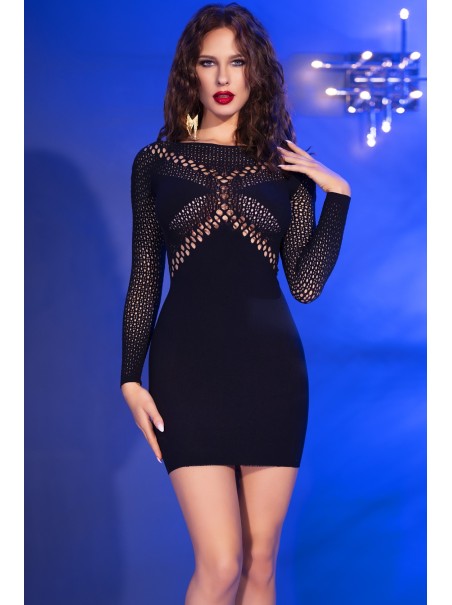 seducente abitino nero in tessuto 4D elasticizzato