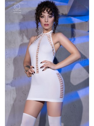 sexy miniabito bianco senza cuciture