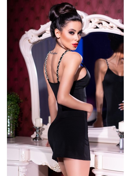 seducente abitino nero con spalline gioiello e perizoma