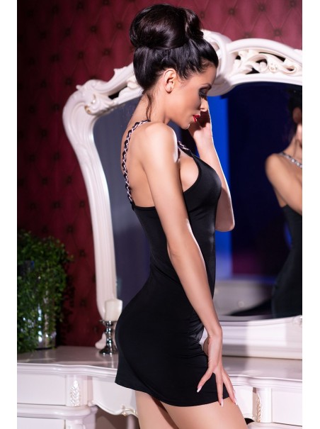 seducente abitino nero con spalline gioiello e perizoma