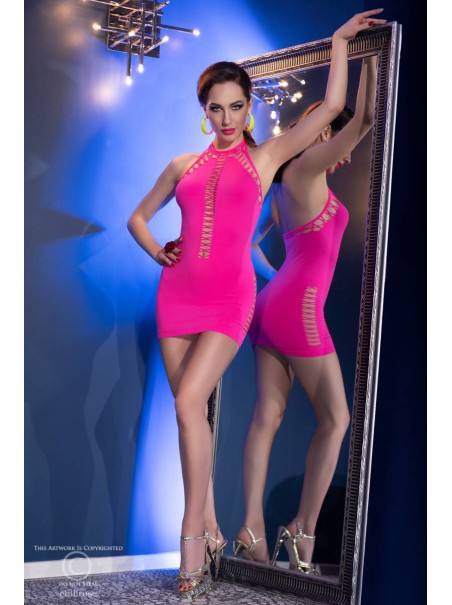 sexy miniabito rosa senza cuciture