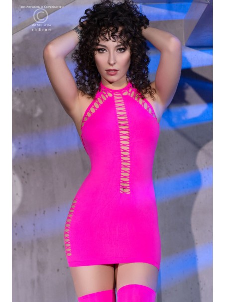 sexy miniabito rosa senza cuciture