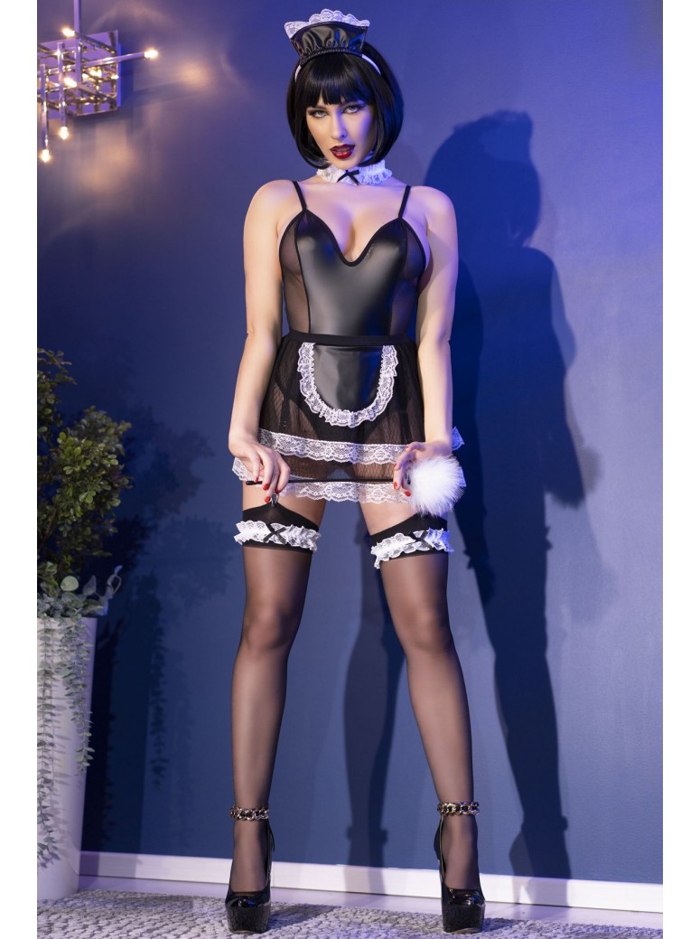 sensuale completino da cameriera 6 pezzi con accessori
