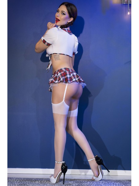 ammiccante completino da scolaretta 6 pezzi con accessori