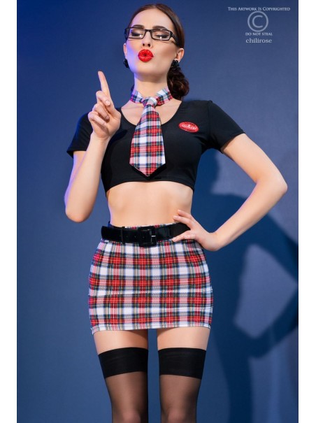 provocante set da scolaretta 7 pezzi con accessori