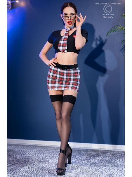 provocante set da scolaretta 7 pezzi con accessori