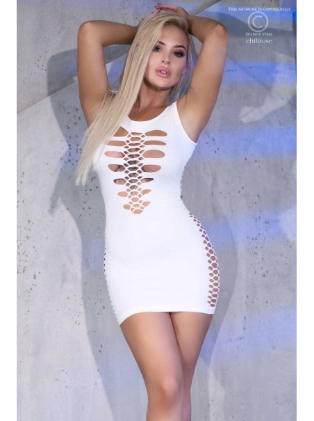 sexy vestitino bianco in tessuto stretch 4D