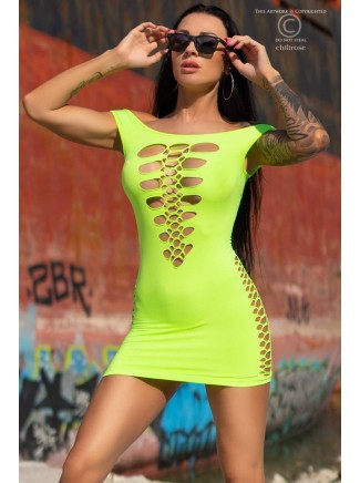 sexy vestitino verde in tessuto stretch 4D