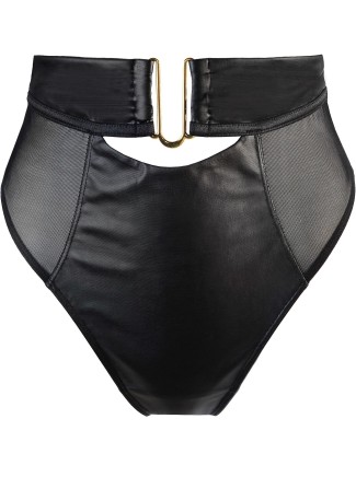 Axami Lingerie perizoma a vita alta in ecopelle e tulle 2