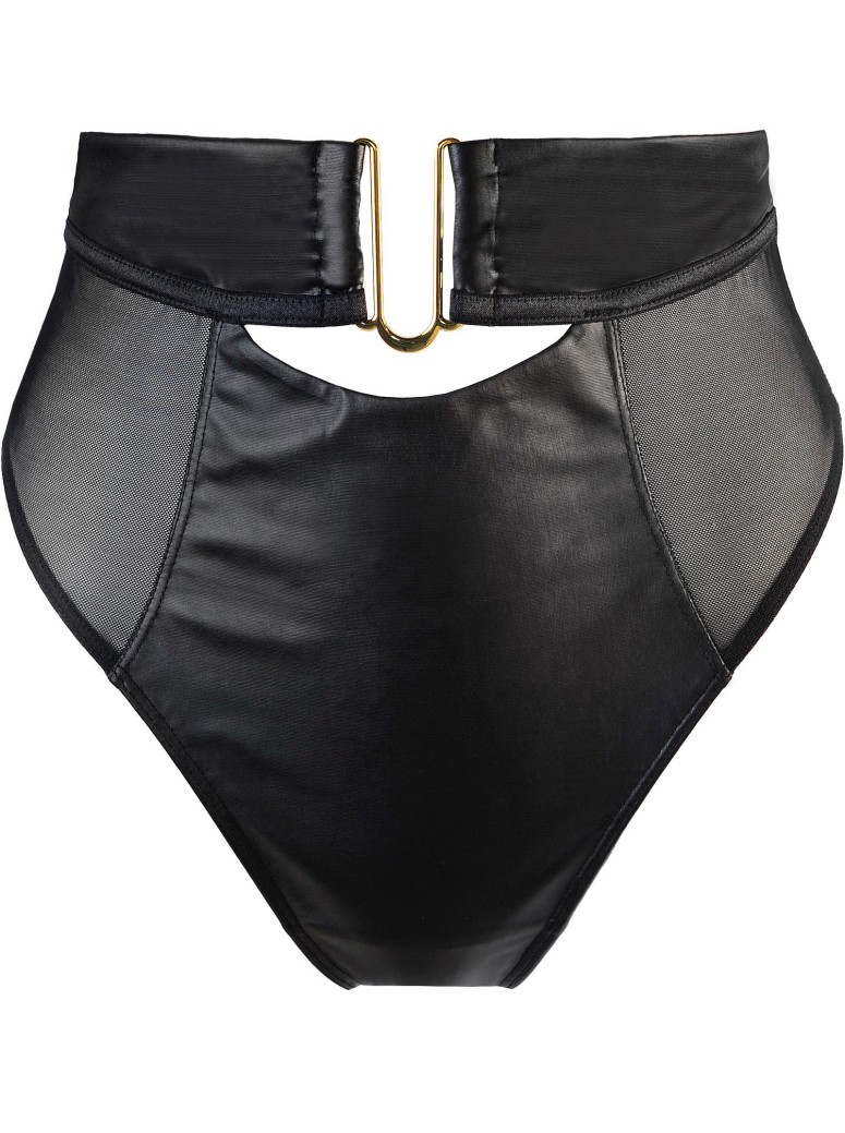 Axami Lingerie perizoma a vita alta in ecopelle e tulle