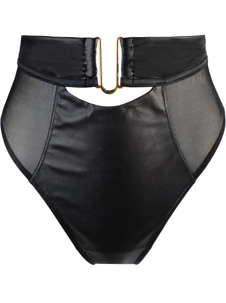 Axami Lingerie perizoma a vita alta in ecopelle e tulle