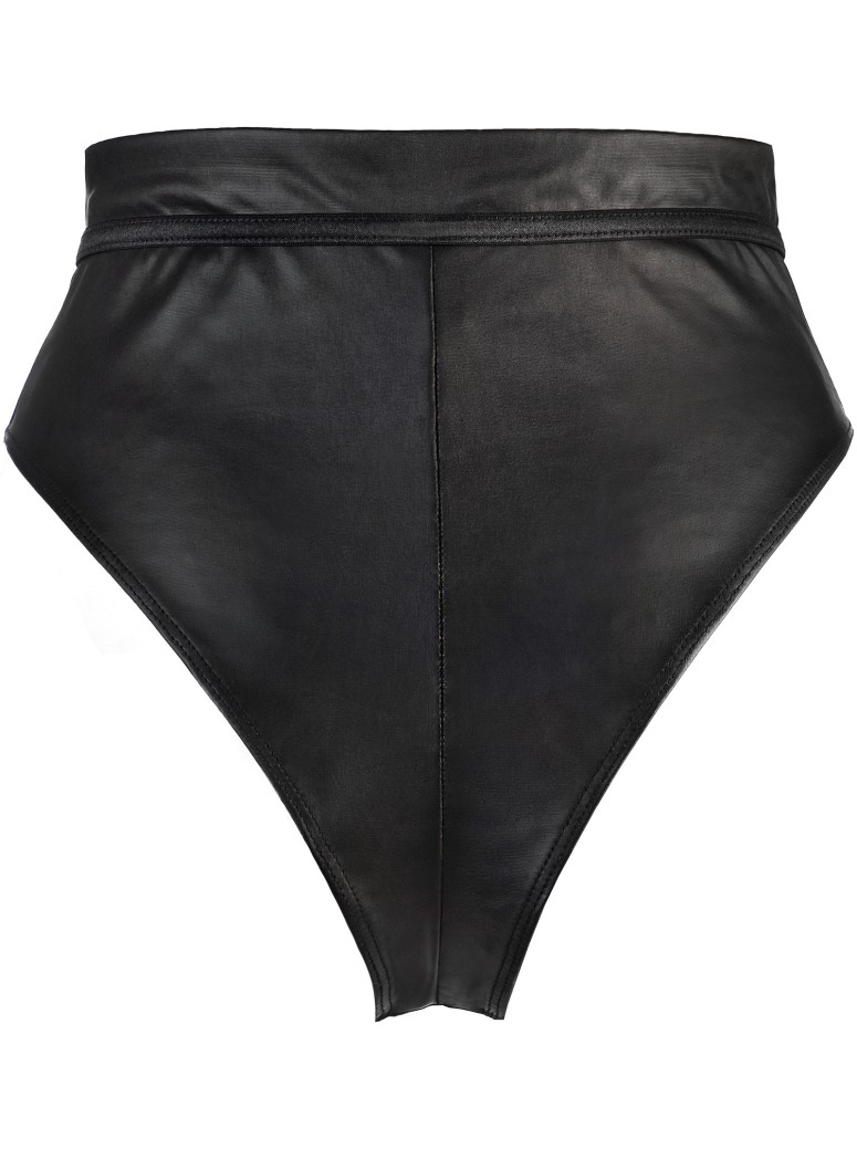 Axami Lingerie perizoma a vita alta in ecopelle e tulle