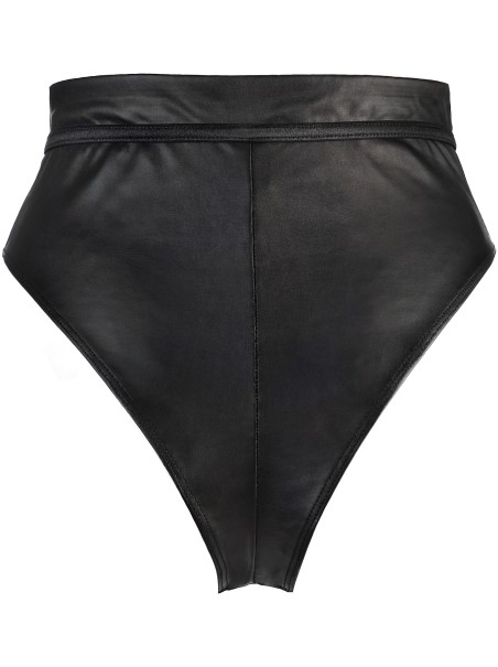 Axami Lingerie perizoma a vita alta in ecopelle e tulle