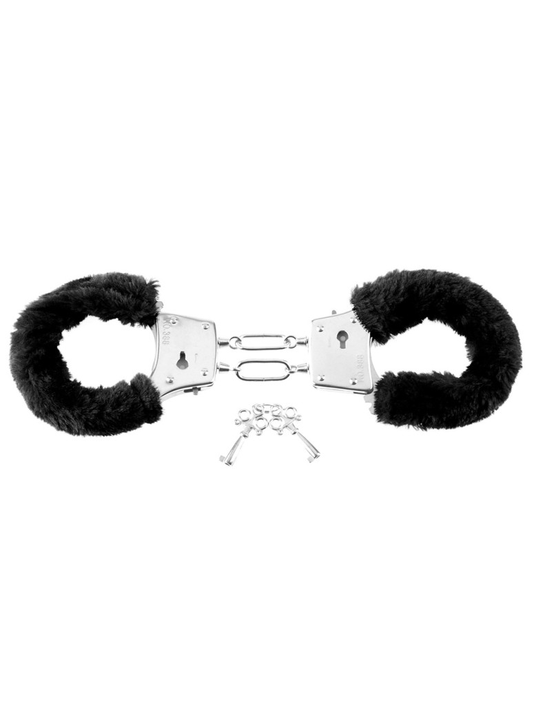 sexy Manette nere con peluche e chiavi di sicurezza