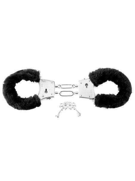 sexy Manette nere con peluche e chiavi di sicurezza
