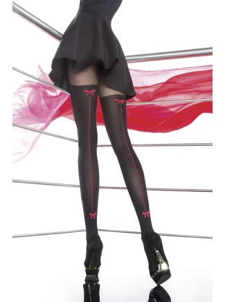 collant 40 den con riga rossa modello Canella Fiore