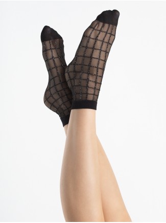 Fiore calzini 20 den con dettagli glitter Grid