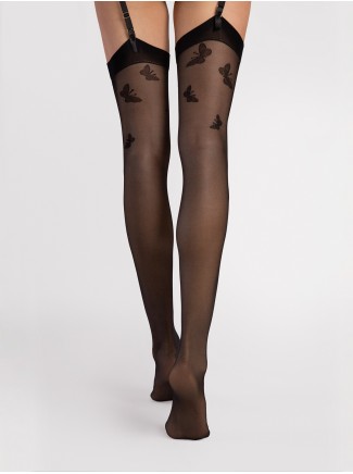 Fiore sexy calze da reggicalze 20 den Farfalle