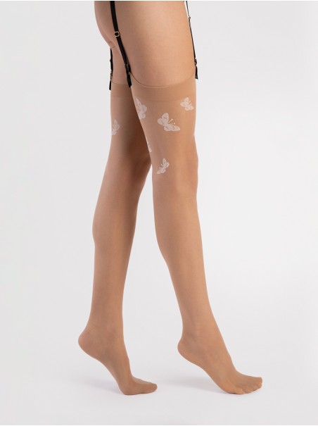 Fiore sexy calze da reggicalze 20 den Farfalle