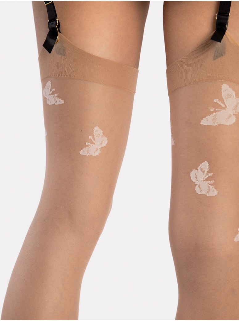 Fiore sexy calze da reggicalze 20 den Farfalle