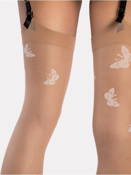 Fiore sexy calze da reggicalze 20 den Farfalle