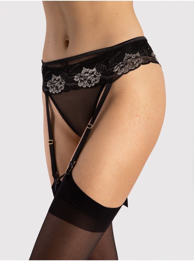 Fiore sexy reggicalze con pattern floreale Poetry