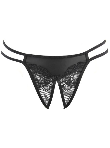 Axami Lingerie sexy perizoma aperto in pizzo nero