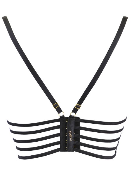 Axami Lingerie semi corsetto in ecopelle e pizzo nero