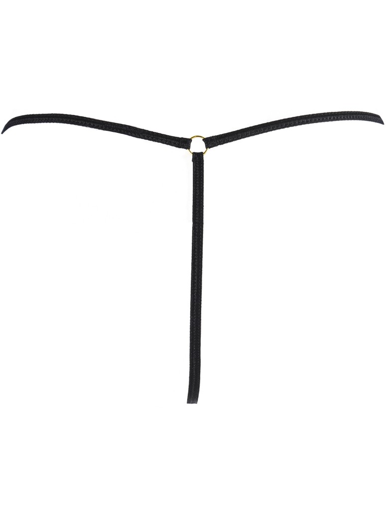 Axami Lingerie sexy perizoma con decorazione dorata in metallo