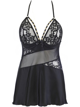 Axami Lingerie elegante chemise con decorazioni oro 2