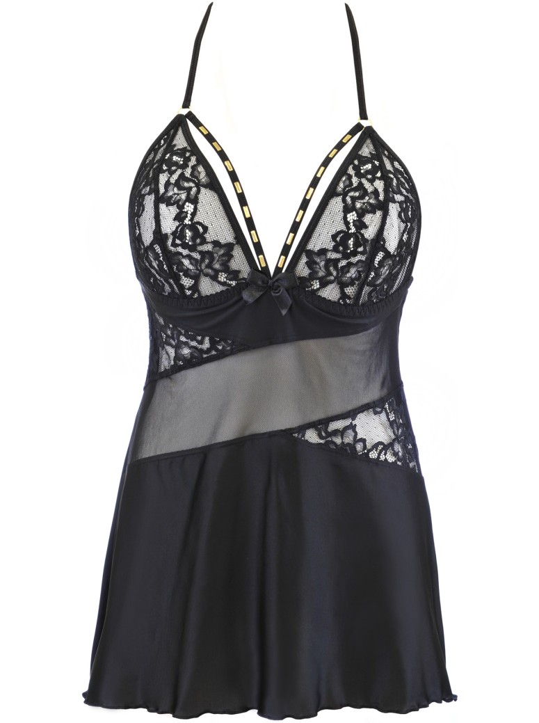 Axami Lingerie elegante chemise con decorazioni oro