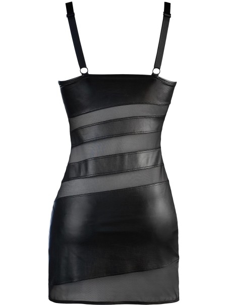 Axami Lingerie vestito con ferretto in ecopelle e tulle nero