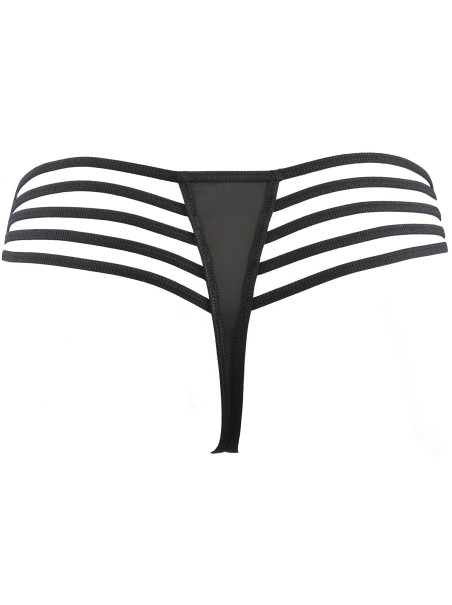 Axami Lingerie perizoma in pizzo nero ed ecopelle Axami Lingerie perizoma in pizzo nero ed ecopelle