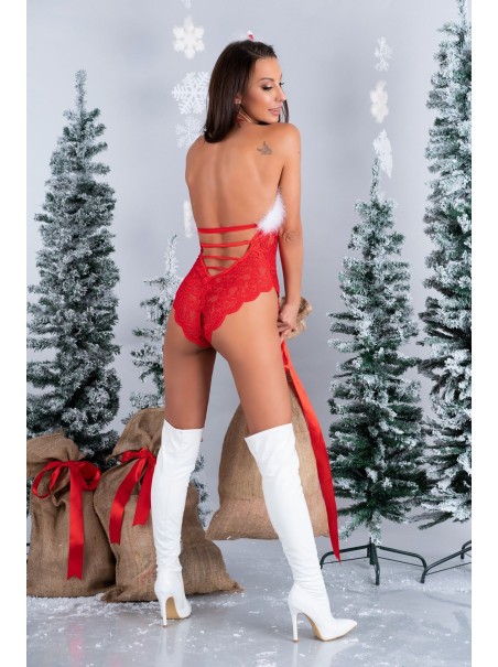 LivCo body natalizio Santas Lace Lady con apertura Intima