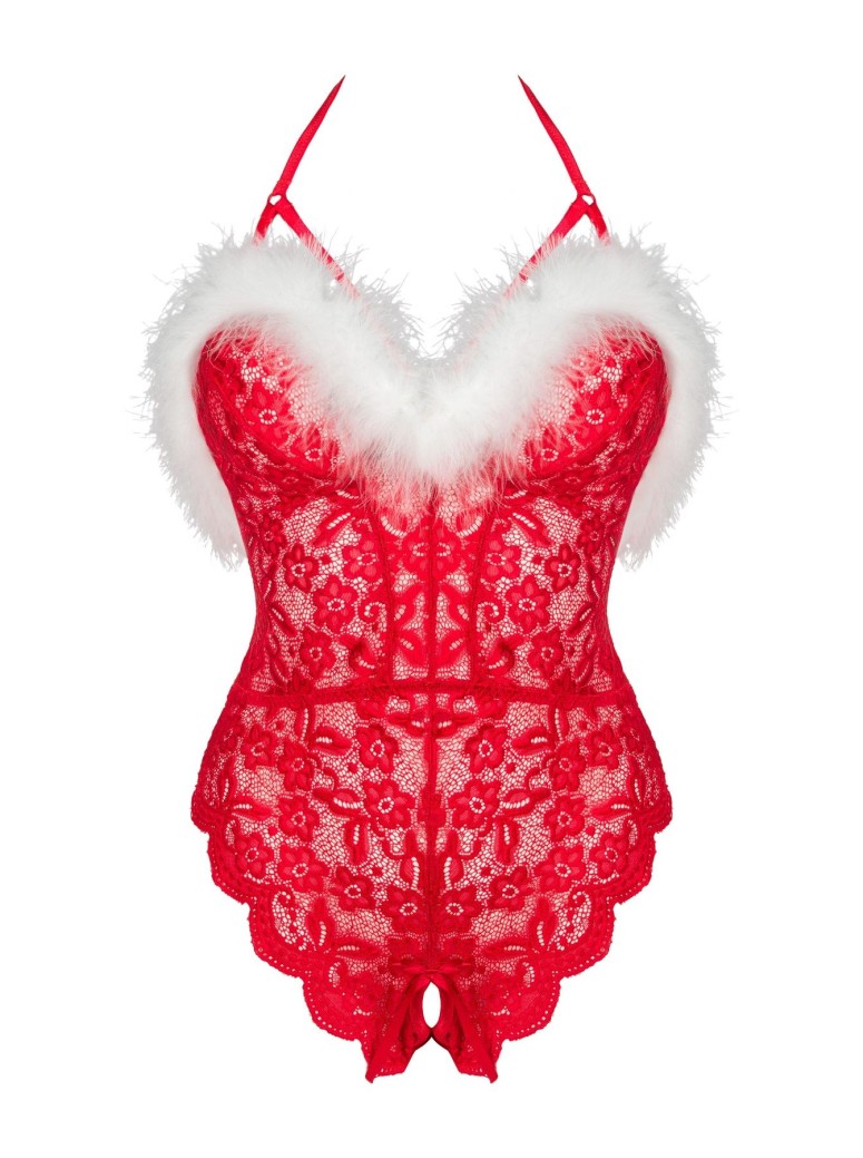 LivCo body natalizio Santas Lace Lady con apertura Intima