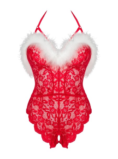 LivCo body natalizio Santas Lace Lady con apertura Intima