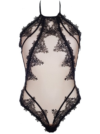 body  pizzo nero con tulle beige Axami Lingerie 2