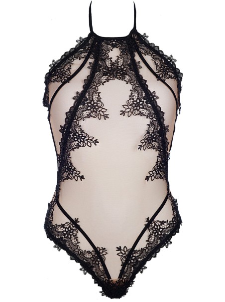 body  pizzo nero con tulle beige Axami Lingerie body  pizzo nero con tulle beige Axami Lingerie