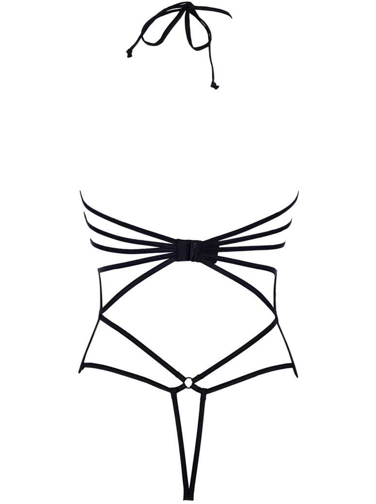 body  pizzo nero con tulle beige Axami Lingerie