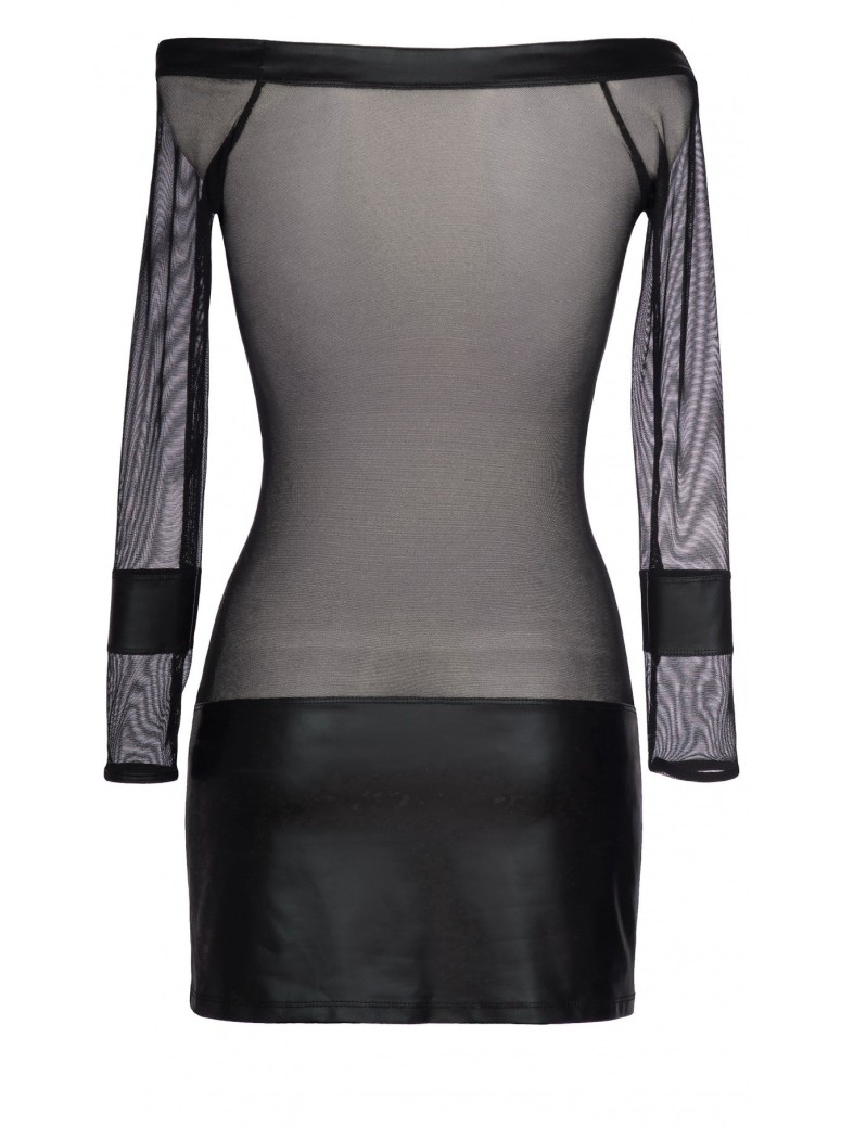 vestito a maniche lunghe in tulle e ecopelle Axami Lingerie