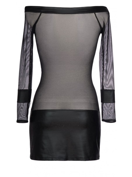 vestito a maniche lunghe in tulle e ecopelle Axami Lingerie